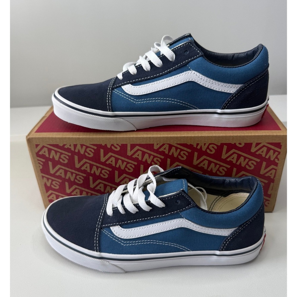 Vans Old Skool Navy Blue Suede Canvas Sneakers VN000D2VNVY Youth 6 Women 7/5